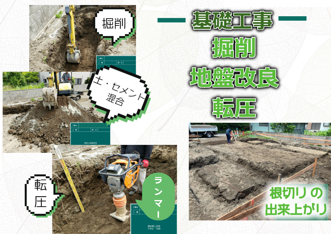 【施工事例】基礎工事　地盤改良～根切り　☾*⋆神奈川・東京・相模原・座間・町田⋆*☽
